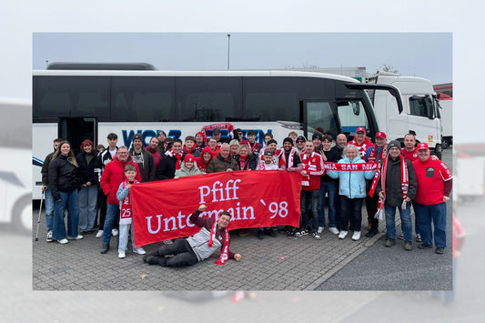 Augsburg Spiel: starke Stimmung im Bus.